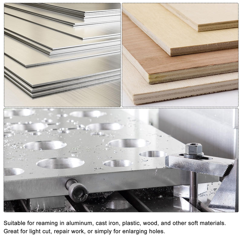 uxcell Adjustable Hand Reamer Set 17-19mm and 19-21mm High Speed Steel H8 6 Straight Flutes Milling Cutter Tool 2pcs