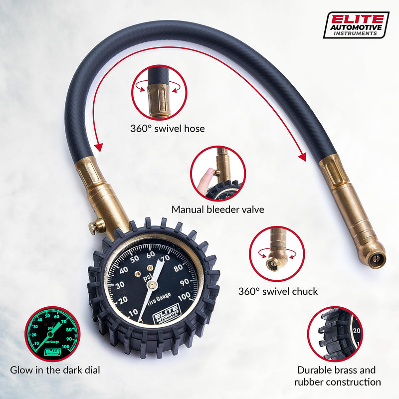 Tire Pressure Gauge - 100 PSI