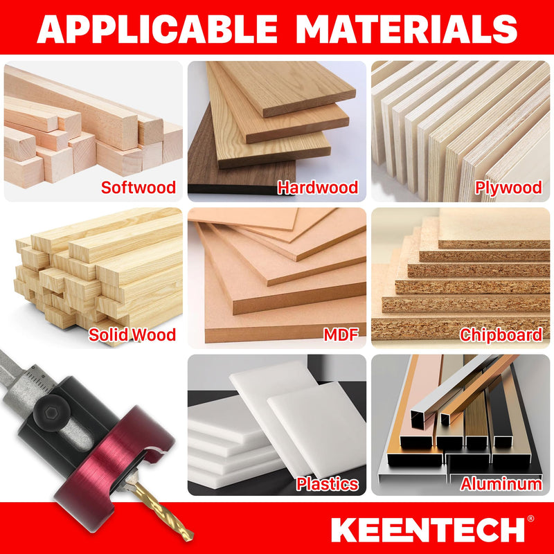 KEENTECH Carbide Tipped 82° Countersink Drill Bit with Depth Stop, 3/8" Dia x 5/32" Drill Diameter x 1/4" Shank, Adjustable Depth Stop with Ball Bearing 3/8" * 5/32"