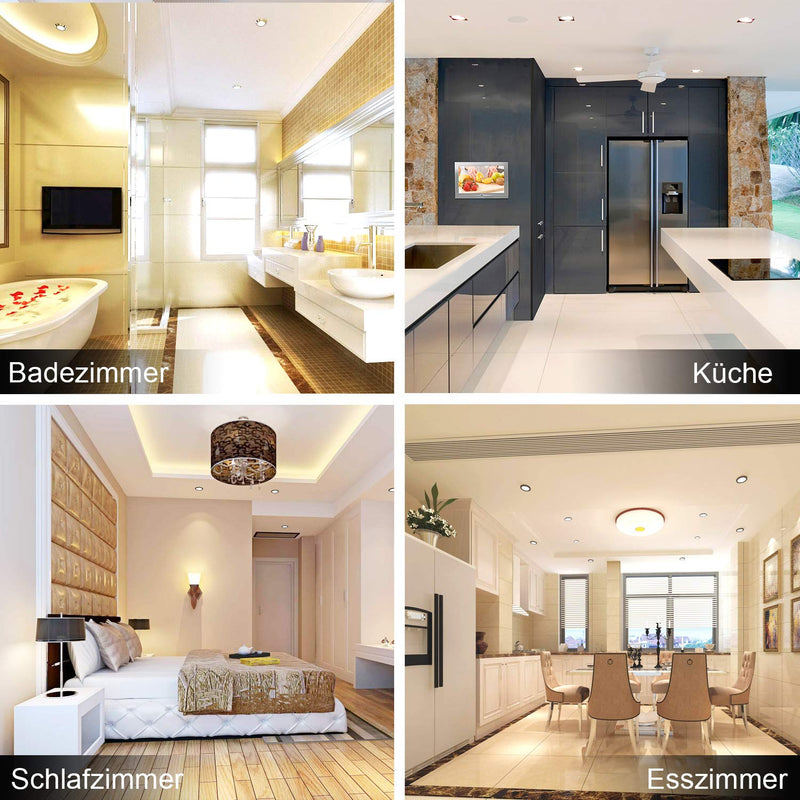 Allesgute LED recessed spotlight ultra flat 230V 5W IP44 spot set warm white 500lm recessed lights mini round matt nickel slim 30mm bathroom ceiling spot recessed spot for hole diameter 68mm - set of 6 warm white matt nickel set