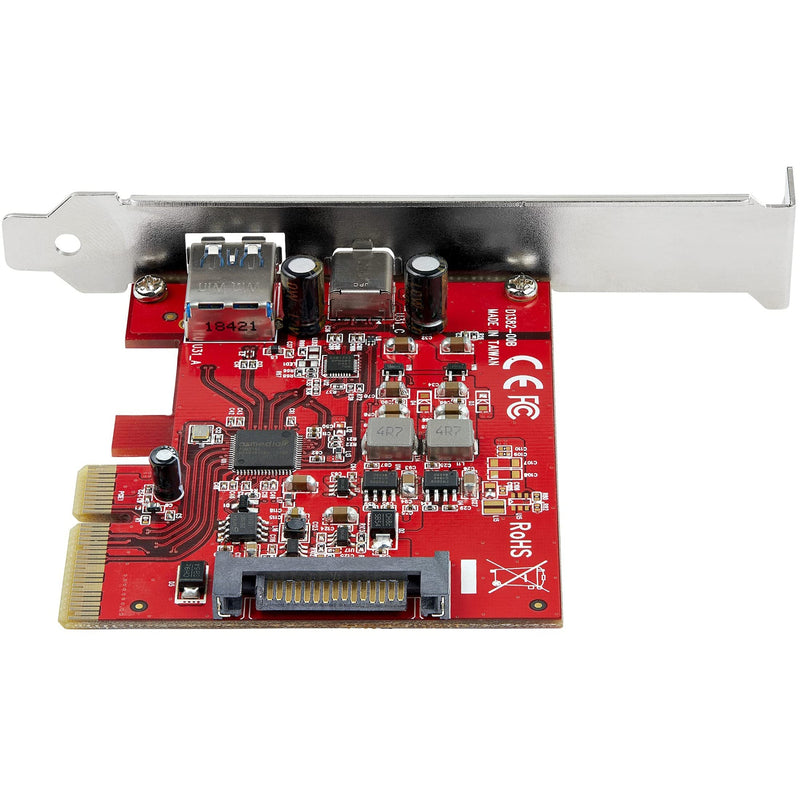 StarTech.com 2-Port 10Gbps USB-A & USB-C PCIe Card - USB 3.2 Gen 2 PCI Express Type C/A Host Controller Card Adapter - USB 3.2 Gen 2 PCIe Expansion Add-On Card - Windows, macOS, Linux, TAA