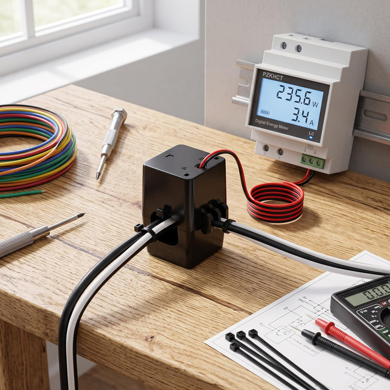 PEACEFAIR PZCT-02 Coil Sensor for Current Transformer with Split Core for 100 A Amp Energy Meter for Energy Meter in Special Design