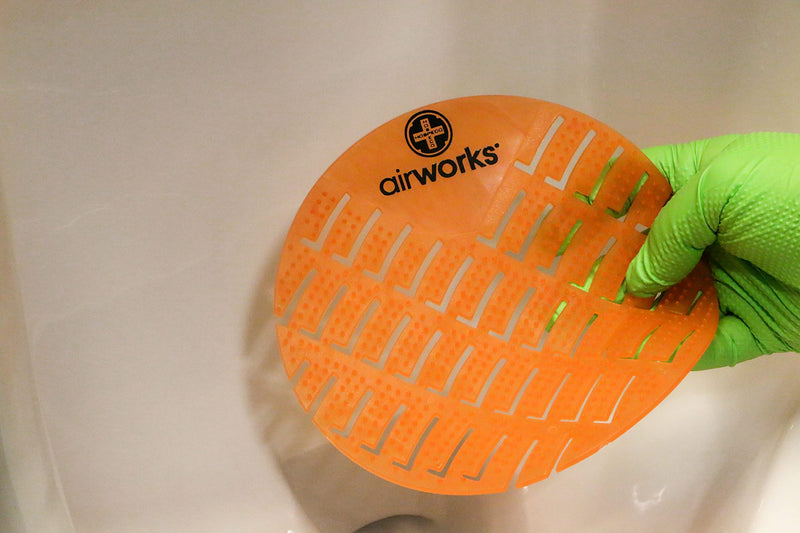 Hospeco - CC-007 Airworks AWUS007-BX Urinal Deodorizer Screen Mango Orange (Box of 10) Orange Mango