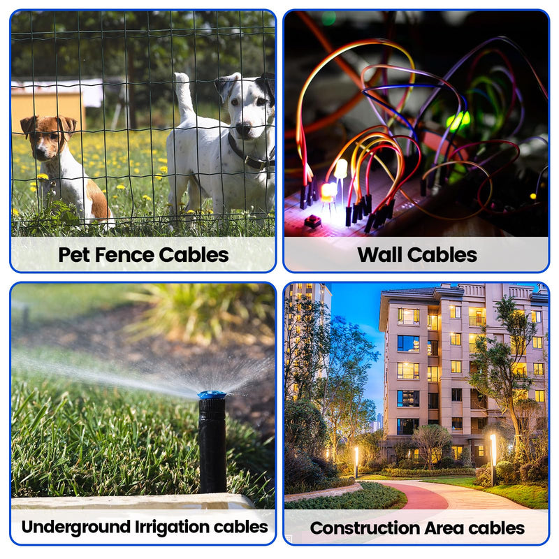 Underground Wire Locator, Cable Tester F02 Pro for Locate Wires, Locate Control Wires Cables Pet Fence Wires, up to 3 Feet Deep 1640 Feet Length, Equiped with Rechargeable 1100mAh Battery Blue