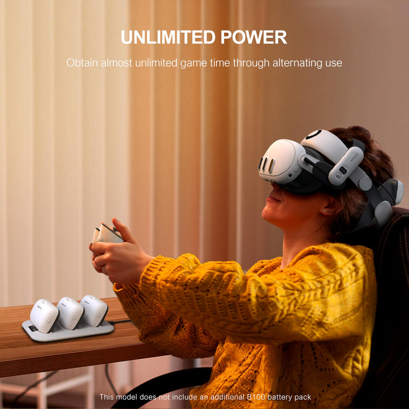 BOBOVR BD3 Charging Dock, Providing Fast Charging for 3*B100, 30W Power, 0-80% in Just 1 Hour