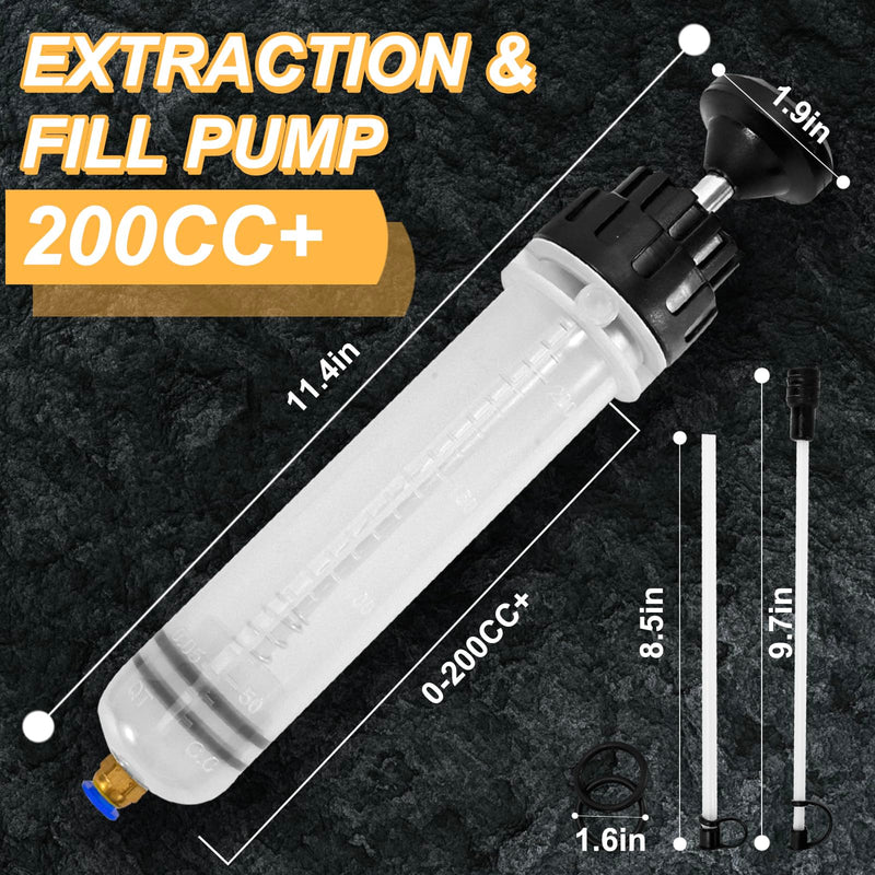 200cc Automotive Fluid Extractor, Oil Extractor Pump, Upgrade Manual Extraction and Filling Pump, Oil Change Syringe, Suction Vacuum Fuel Car Transfer