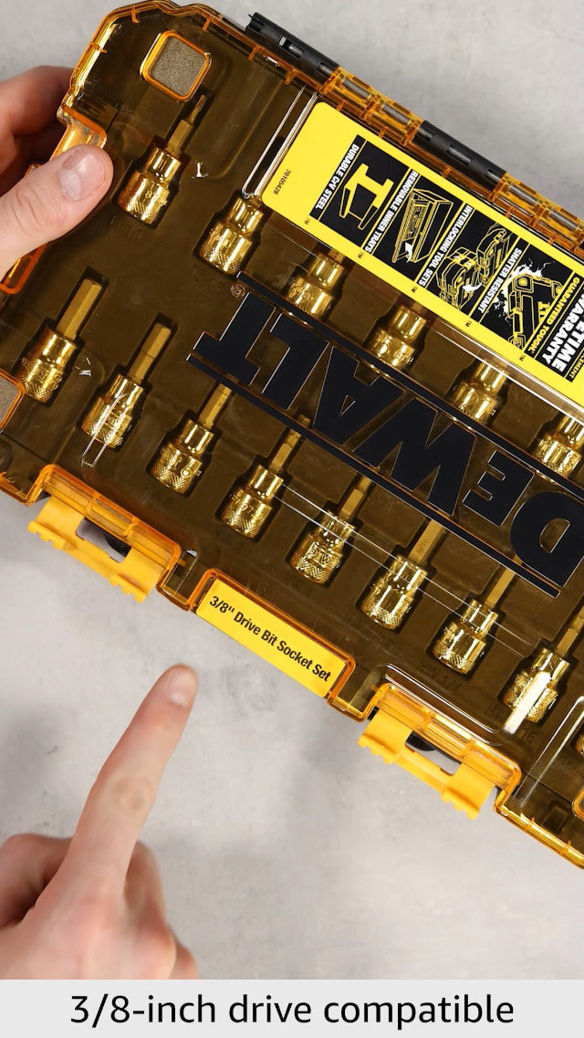 DEWALT Drive Bit Socket Set, 3/8" Drive, SAE/Metric, 17-Piece (DWMT73806) Socket set, 17pc