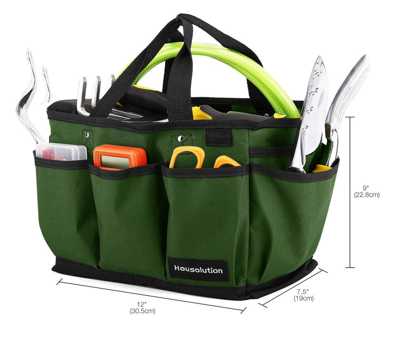 Housolution Garden Tool Bag, Deluxe Garden Tool Storage Bag and Garden Tool Bag with Small Pockets, Wear-Resistant and Reusable, 12 Inches, Dark Green 12 Inches/30.5cm Dark Green