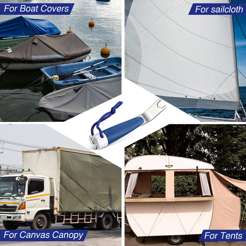 Enhon Snap Tool for Boat Canvas Snaps, Practical and Durability Boat Cover Snap Release Tool Save Canvas from Ripping, Design for Boaters and Anglers Blue 2