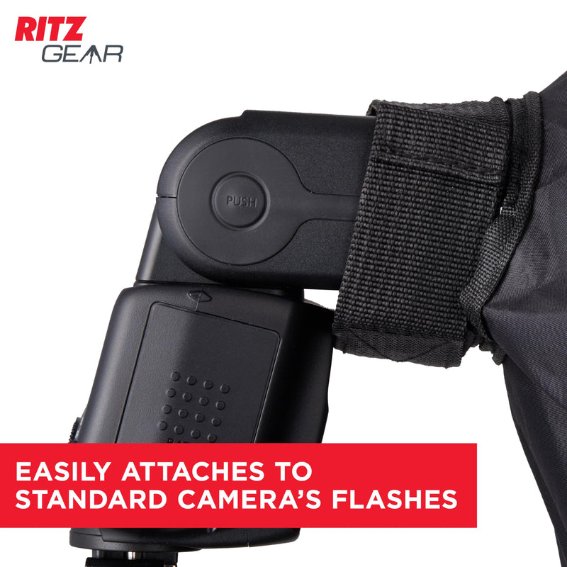 Ritz Gear Conic Dish Collapsible Flash Diffuser Softbox for Nikon, Canon, Sony, Pentax, Olympus, Panasonic Lumix, Neewer, Yongnuo Flash Speedlights with Adjustable Velcro Strap