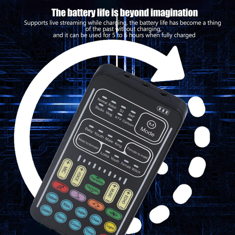 Voice Changer, I9 Live Sound Card Voice Changer Portable Mini Gaming Voice Plug and Play for Game Anchor Recording Mobile Phone Computer (Ejoyousngbuw0745m-11) Ejoyousngbuw0745m-11