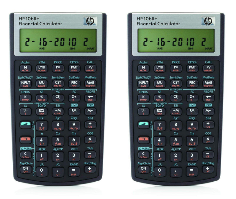 HP 10bII+ Financial Calculator (NW239AA), 2 Pack