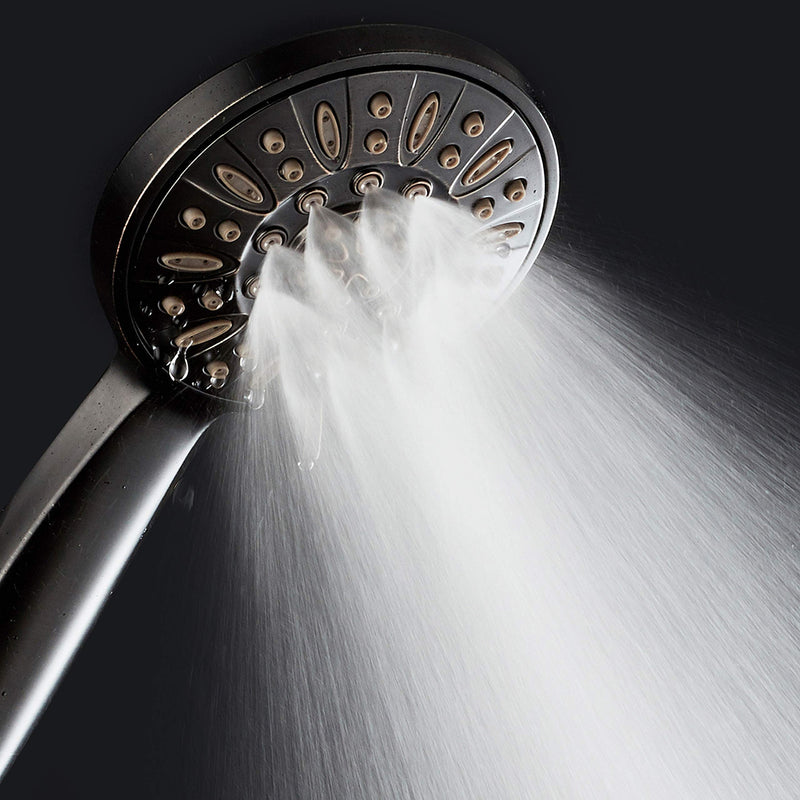 AquaDance High Pressure 6-Setting Oil Rubbed Bronze 4" Handheld Shower with Hose for the Ultimate Shower Experience! Officially Independently Tested to Meet Strict US Quality & Performance Standards 2.5 Gallons Per Minute