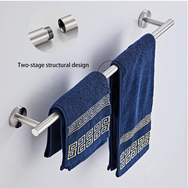 Brushed Nickel Bathroom Hardware Set 5 Piece with Towel Racks for Bathroom, SUS304 Stainless Steel Bath Towel Bar Set, 24 Inch Wall Mounted Accessories Kit… Brushed Nickel