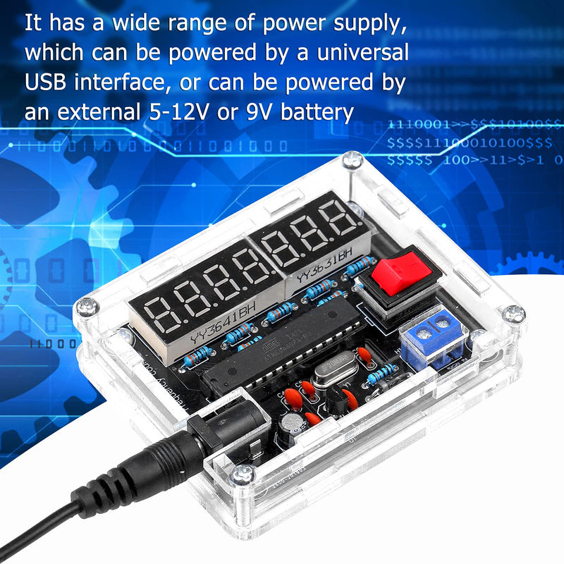 0.45Hz-10MHz Frequency Meter, VR Frequency Band Frequency Meter, Automatic Range Conversion with Housing DIY Kit, 0.000001 Hz 7-Bit Precision Resolution