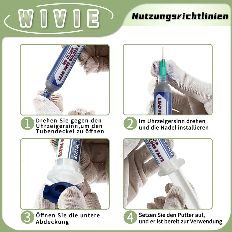 Sn42/Bi58 T4 Lead-Free Solder Paste, No Cleaning Required, Melting Point 138℃, Supplied By WIVIE (40g) 40g
