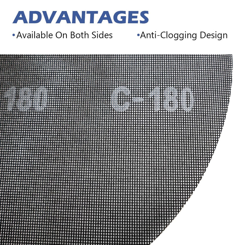 HUAALIUCHE 17" Sanding Screen Discs - Mesh Floor Sanding Screen - Black Silicon Carbide - for Wood Floors (10 Pack, 180 Grit) 17 inch #180-10 Pack
