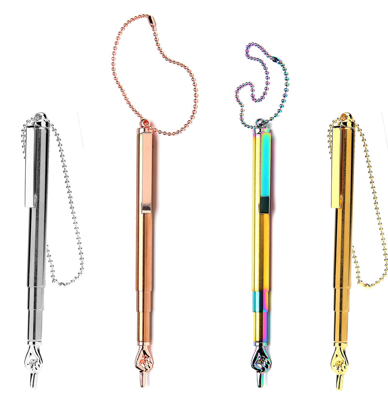 Torah Book Scalable Extendable Hand Pointer with Pocket Clip 14 CM Scalable to 27 CM Plus Steel Bead Chain Great Bar Bat Mitzvah Gift (Silver) Silver