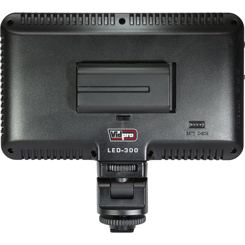 Vidpro LED-300 Photo and Video Light Kit - On Camera Panel LED Light - Adjustable and Dimmable Light Fits Cameras Video Camcorders and DLSR w/Hot Shoe Includes Rechargeable Battery Diffuser and More