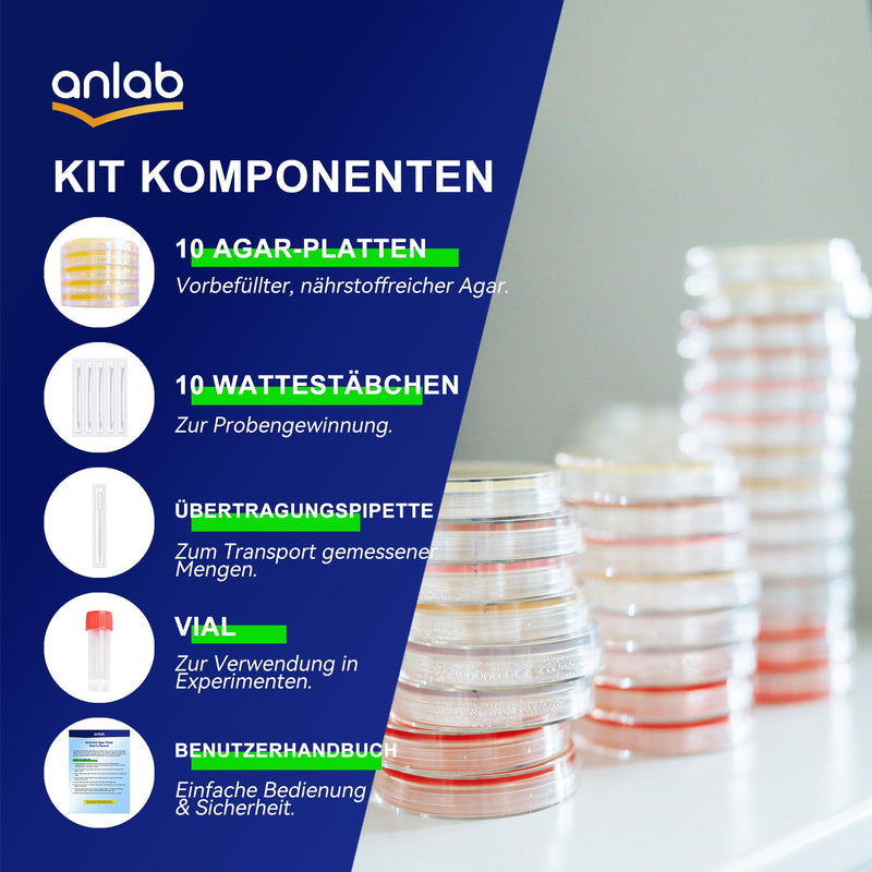 Nutrient Agar Petri Dishes Science Project Kit | Pre-Poured Agar Plates and Cotton Swabs for Science Experiments | Bacteria Science Kit - Sealed Separately (Items of 30)