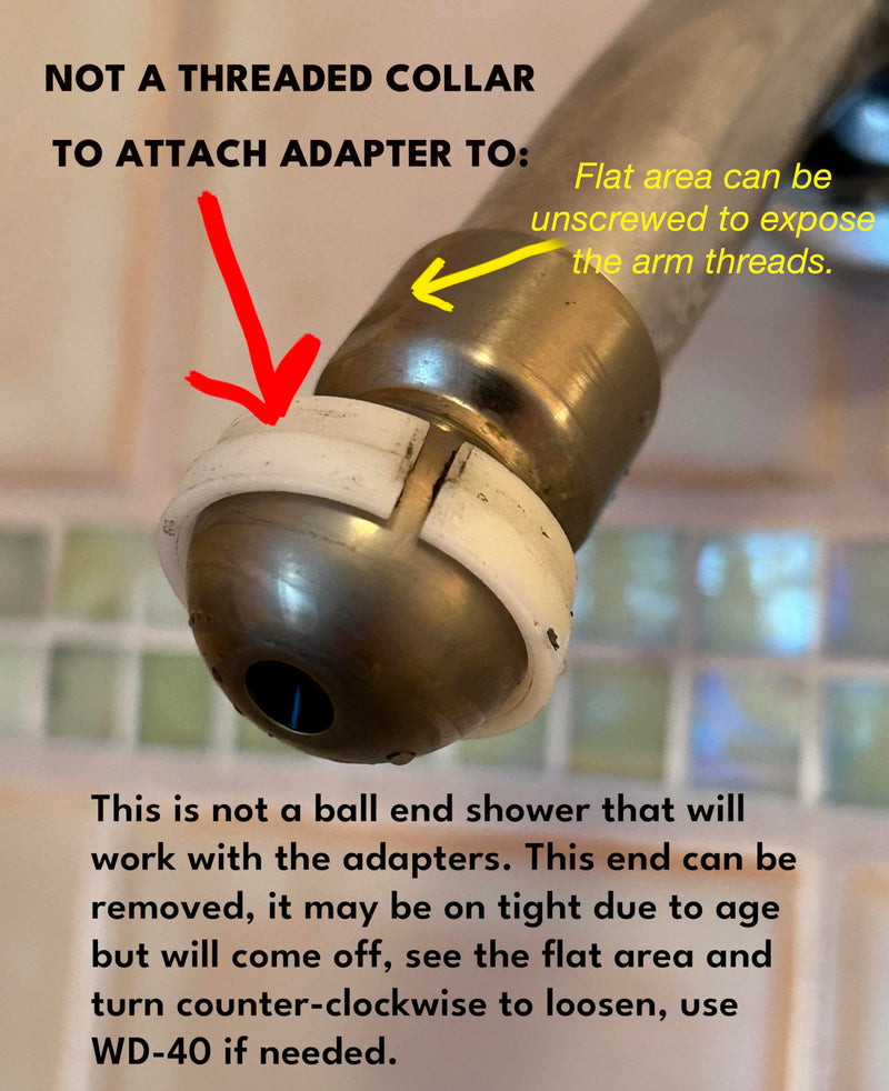 All 3 Ball End Shower Arm Adapter Set Convert to 1/2" Standard Fitting