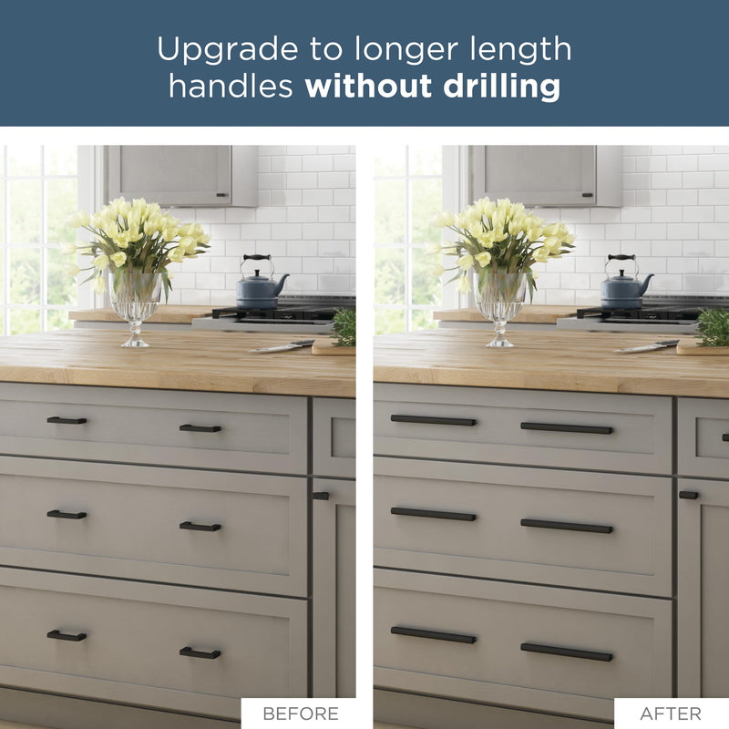 Franklin Brass 5 Pack Matte Black Cabinet Handles Adjustable Drawer Pulls for Kitchen Cabinet Knobs Dressers and Cupboards Fits 2 to 8-13/16 inch (51–224mm) Hole Center | Adjusta-Pull™ 2 inch to 8-13/16 inch (51-224 mm)