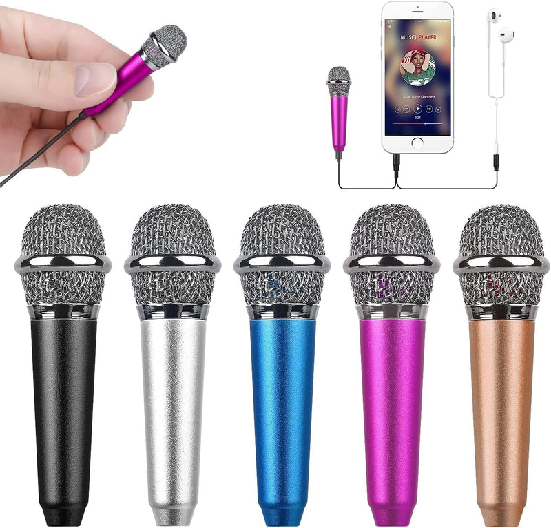 Mini Portable Vocal/Instrument Microphone for Voice Video Recording Singing,Vlogging, Podcasting, Tiny Microphone for iPhone Android Phone Computer Latop Notebook Tablet iPad(Rose Red) Rose Red