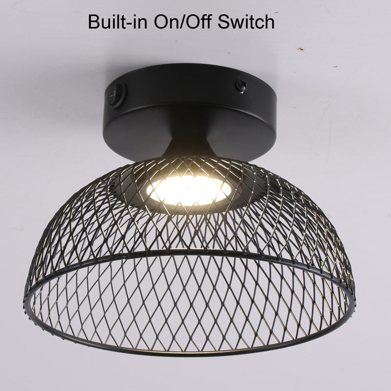 12V RV Interior Pendant Light - Flush Mount Metallic Fixture with On/Off Switch & Metal Shade and in-Built LED for Motorhome Camper Trailer