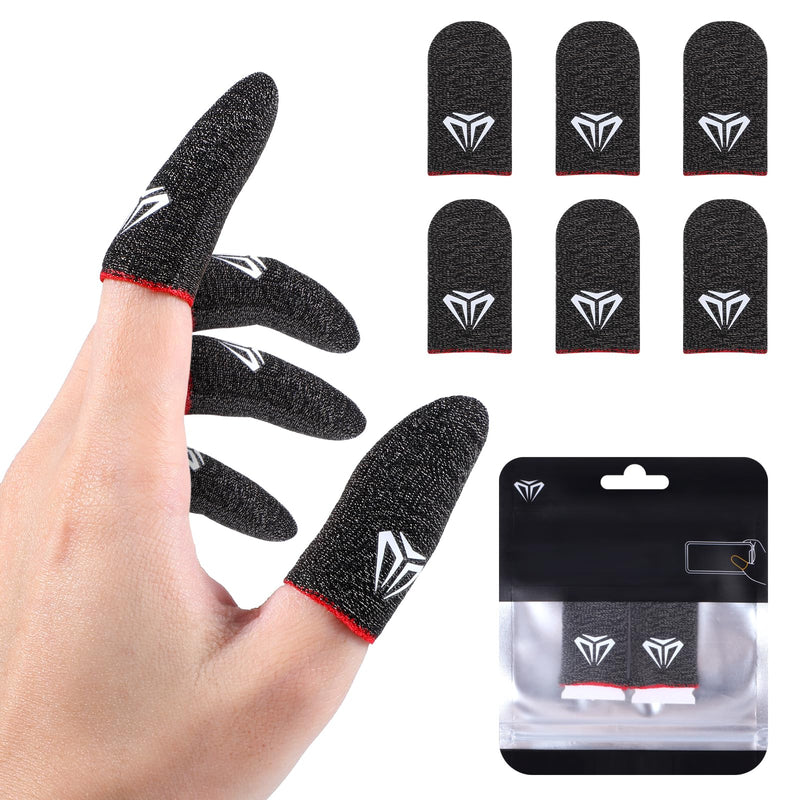 6 Packs Mobile Gaming Finger Sleeve Silver Fiber Anti Sweat Thumb Sleeve Thin Breathable Smooth Game Controller Finger Cover Phone Touchscreen Finger Protectors Accessories for Gamer