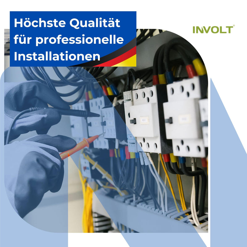 INVOLT 3 m H07V-K 10 mm² Wiring Cable Blue Wire Cable Sold by the Metre | Fine-wired, flexible, PVC wiring cable for electrical installation, made in Germany 3m