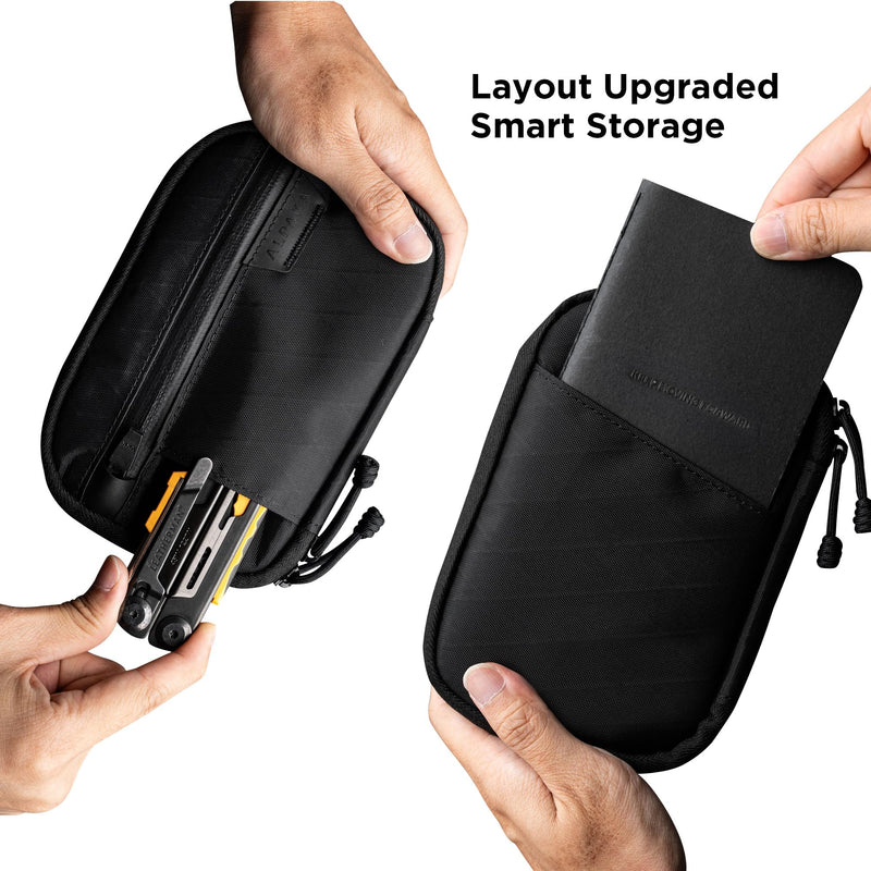 ALPAKA Admin Pouch Pro EDC Organizer Tool Pouch Black X-Pac X42 | Smooth Zipper, Weatherproof Storage for Electronics, Cables, Travel Accessories Black Max-X-Pac X42