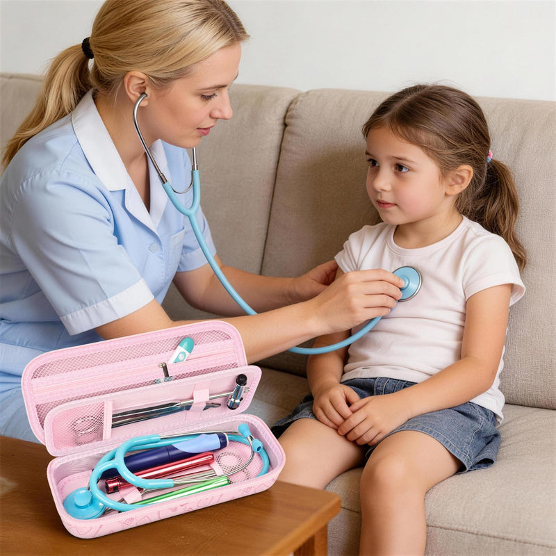 PAIYULE Stethoscope Case for 3M Littmann Classic III Monitoring/Lightweight II S.E/MDF Acoustica/Cardiology IV Diagnostic Stethoscopes, with Storage Divider for Doctor Nurse Accessories-Pink(Box Only) Pink