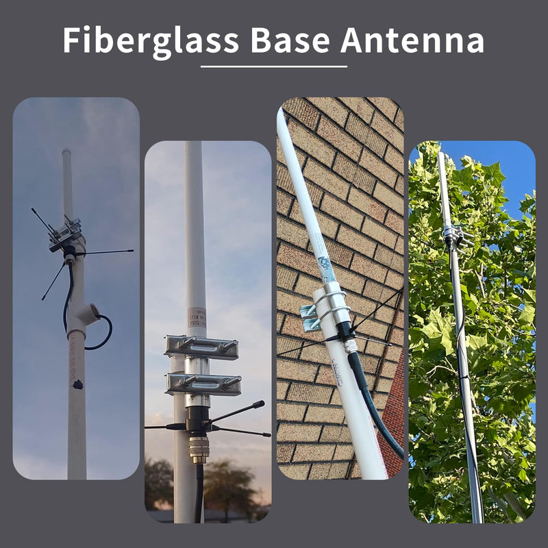 UHF Fiberglass Antenna with Ground Plane Kit, 400-470mhz GMRS Base Antenna, 17 inches SO239 Connector for Ham Radio Scanner, Device Repeater, Mobile Transceiver 17" UHF/GMRS Base Antenna-2.5dBi