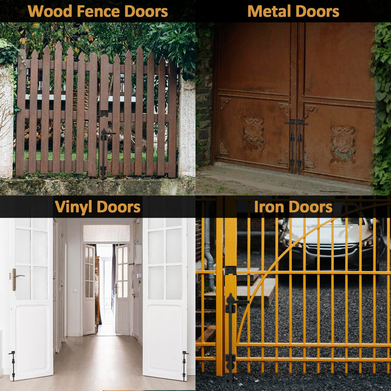 24 Inch Cane Bolt Gate Drop Rod Heavy Duty Gate Hardware, Gate Ground Latch for Wooden Fences, Metal Gates Doors Stopper for Gate Ground, Wrought Iron Gate Latches, Black Finish(1 Pack) 1 24 Inch