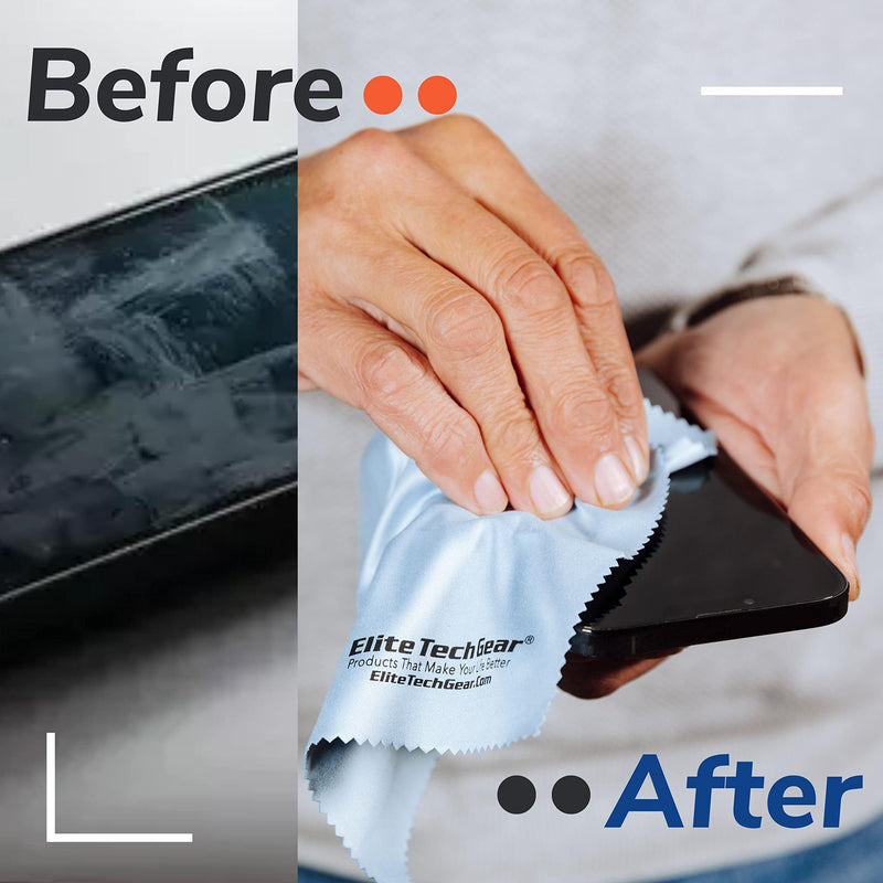 Microfiber Cloth - 4-Pack, 12" x 12" Oversized Cleaning Cloths. Washable and Durable Microfiber Cleaning Cloth for Glasses, Lenses, Electronics and Screens. High Tech Quality Material Light Blue 4-Pack "OVERSIZED"