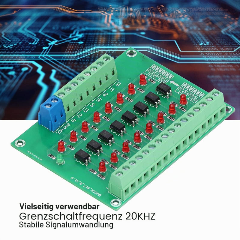 8 Channel Optical Isolation Module 24V to 5V Optocoupler PLC Signal Converter Board for Signal Isolation
