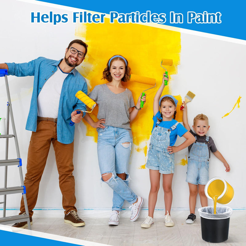 Boao 120 Pieces Paint Filter Strainer Bags White Fine Mesh Paint Strainer Bags Elastic Top Disposable Bucket Filter for Painting, Gardening, Plant Protection (1 Gallon) 1 Gallon