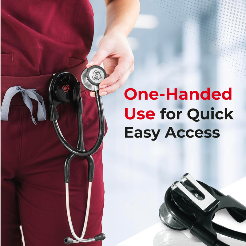 Clip-on Stethoscope Holder Hip Clip, Stethoscope Hip Holder for Waist Belt, for Physicians Nurses and Students, Compatible with ADC MDF Adscope Littmann Stethoscope Stethoscope Holder Only