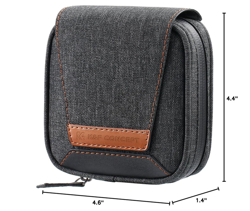 K&F Concept 4 in 1 Basic Model Lens Filter Pouch Up to 95mm solar filter Pouch Case Camera Lens Filter Storage Wallet for ND UV CPL Filter Waterproof Filter Pouch Grey 03-XL
