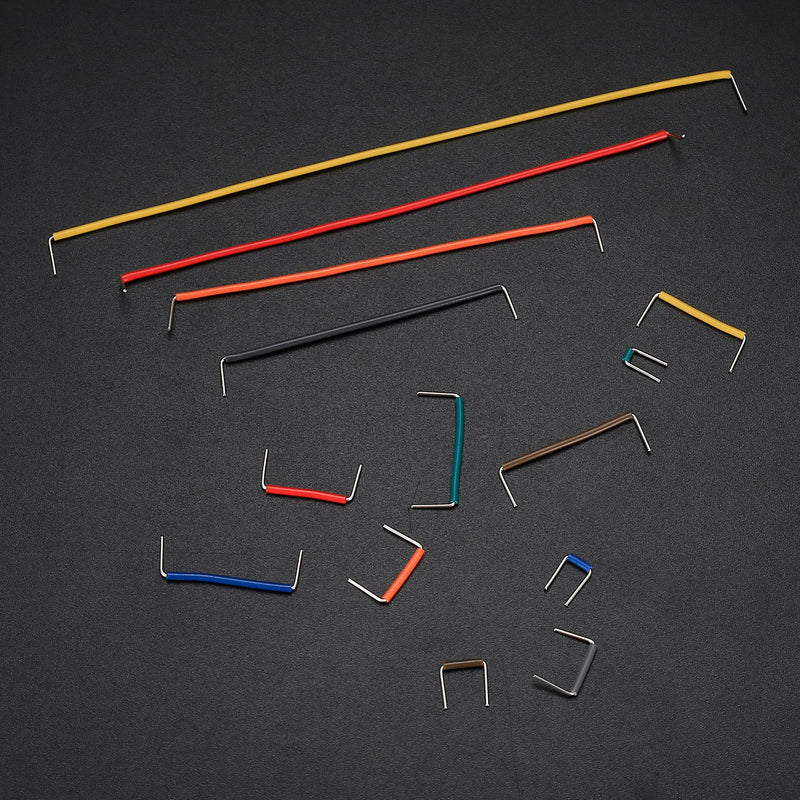 840 pieces breadboard jumper wire set, electronics breadboard jumper wire jumper set, jumper cable wires kit male to male 14 different lengths assorted, with plastic clips