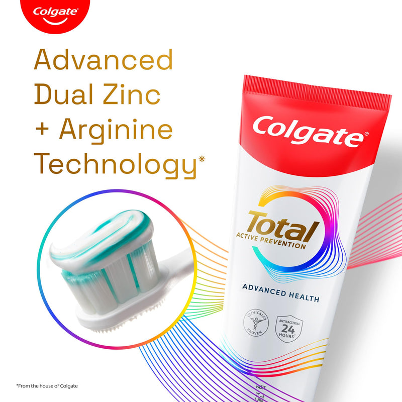 Colgate Total Advanced Health Toothpaste, Toothpaste with 12-Hour Protection, Whole Mouth Health Pack of 4 (120g/4.2oz x 4 = 480g/17oz)