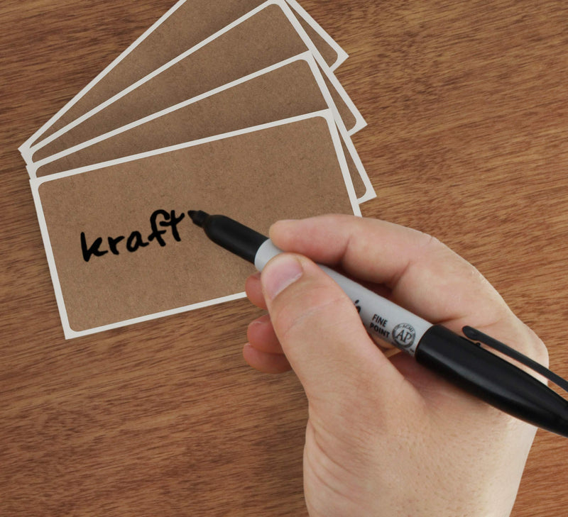 ChromaLabel Kraft Rectangle Labels on Sheets, 100 Stickers per Pack, 2 x 4 Inch