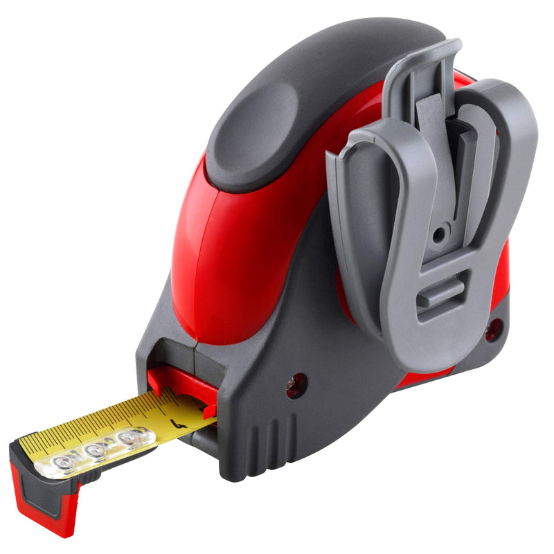 SOLA Big T Tape Measure 8 m / 25 mm Extremely Robust Professional Tape Measure with Belt Clip Steel Tape Painted Yellow with mm Scale Accuracy Class I Roll Meter with Non-Slip End Hook Length 8 m / 25 mm