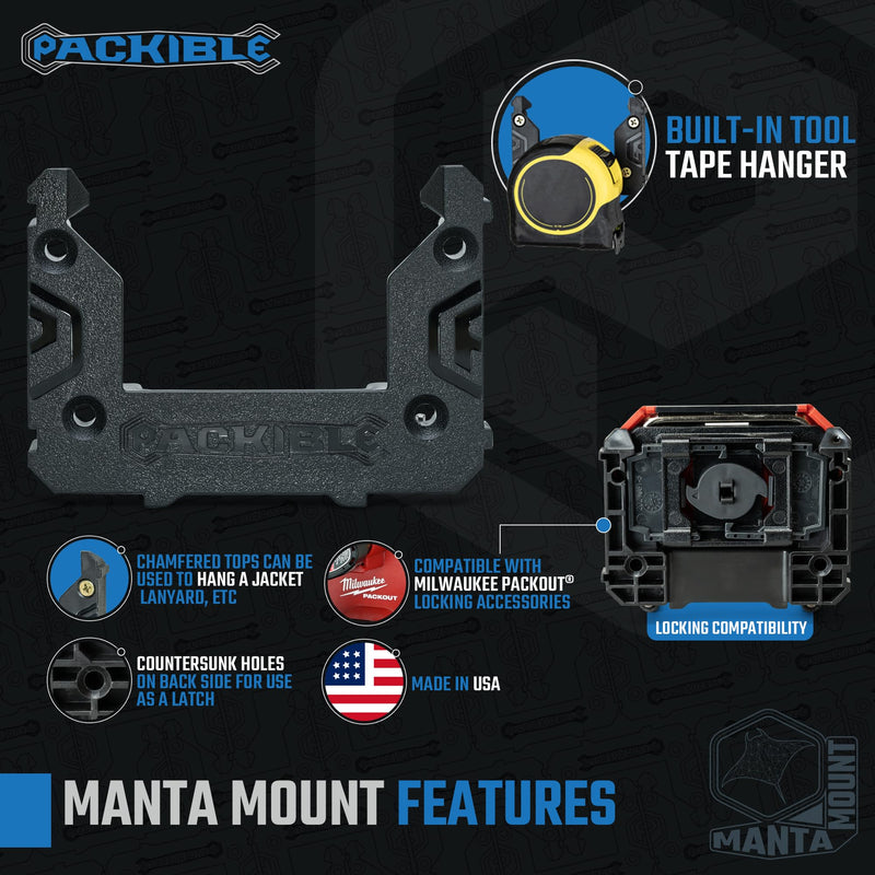 PACKIBLETool Manta Mounts - Mounting Cleats Compatible with Milwaukee Packout Locking packout Accessories 6