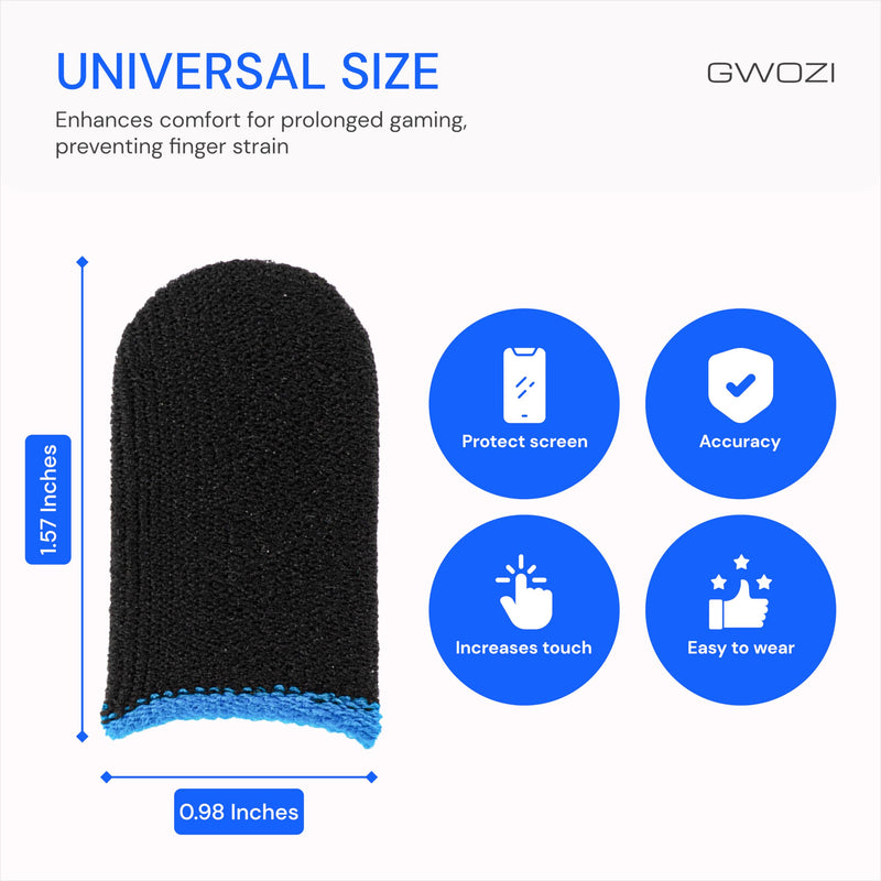 Gaming Finger Sleeves for Touch Screen 12 Pcs- Mobile Gaming Finger Covers Protection for Finger Tips - Seamless, Sweatproof Gamer Thumb Protector