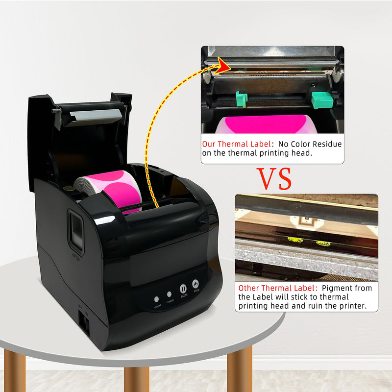 PARLAIM Round Thermal Labels 3 Inch Fluorescent Pink, 500PCS Circle Direct Thermal Printer Sticker for Home Business Bottle DIY Design, QR Code, Name Tag, Moving Box Address Label 3 x 3 inch