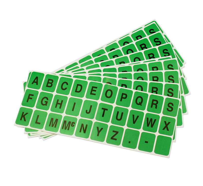 ChromaLabel 1 x 3/4 inch Alphabet Stickers, 10 Sheets/Pack (Green) Green
