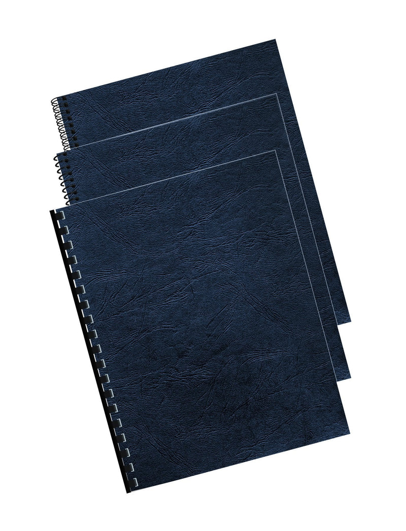 Fellowes Letter Size Binding Covers Expressions Grain, 50-Pack, Navy (52124) 50 Pack