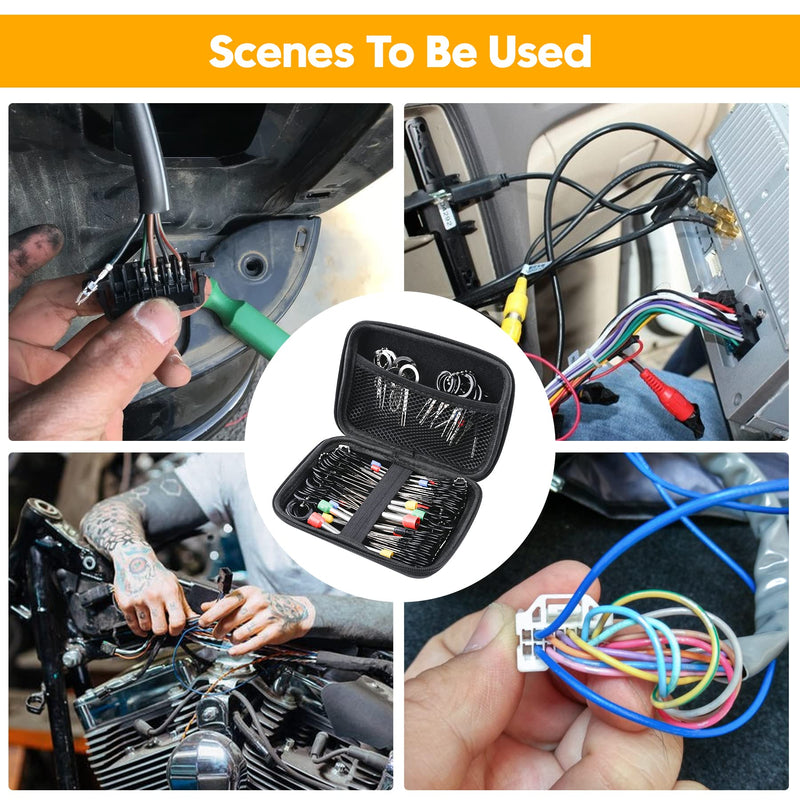 Terminal Removal Tool Kit, 82 Pcs Terminal Removal Extractor Set, Depinning Pin Release Ejector Wire Connector for Car Auto Electrical Wiring Tool Set