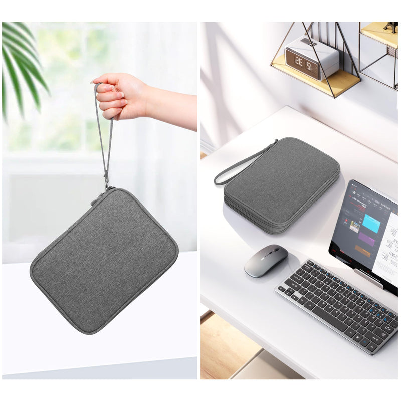 CILLA Electronics Organizer Travel, Travel Cord Organizer Case, Compact Electronics Accessories Bag for Cable, Cord, Charger, Phone Dary Grey